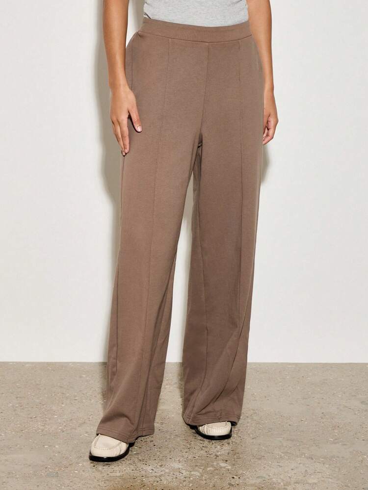 Tailored Comfort Elastic Waist Palazzo Style Sweatpants
