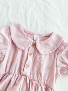 Vintaside Kids 女婴休闲简约花卉印花连衣裙 - 淺粉色 - 查看 6