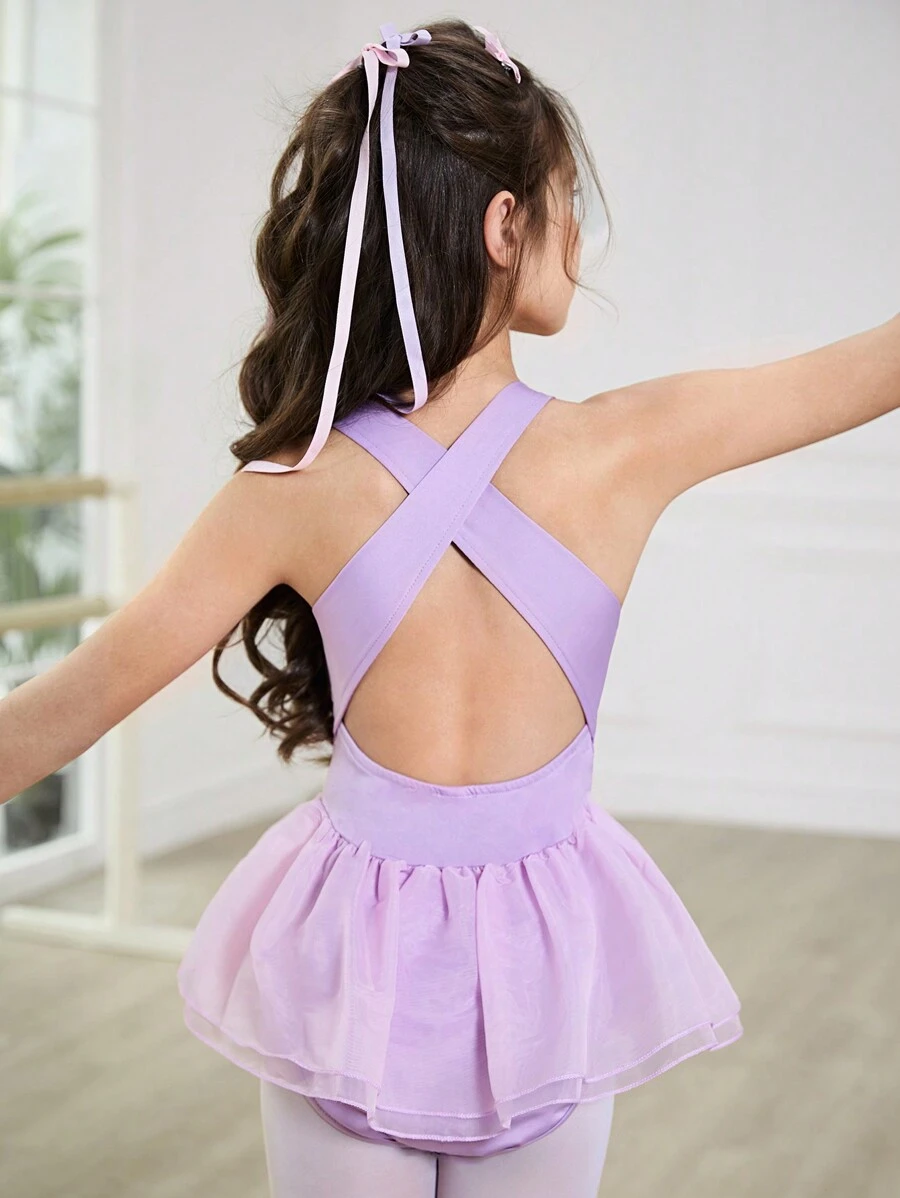 Váy múa ba lê Pettiskirt đính kim sa tím hình bướm cổ điển quyến rũ cho bé gái tuổi teen, váy múa ba lê tutu công chúa dễ thương, trang phục thể thao - Màu tím hoa cà - Xem 1