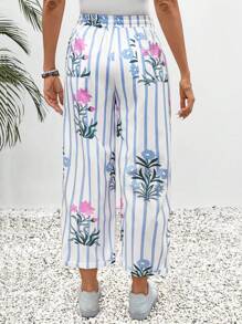 Breezaya Damen lässige gestreifte Druckhose, minimalistisch und modisch für den täglichen Gebrauch