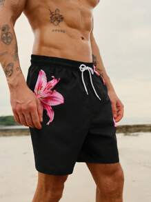 Manfinity VDAYZ Men's Casual Floral Print Beach Shorts,Hawaiian