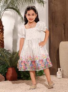 Young Girl Casual Simple Fashion Daily Dress - Multicolor - View 7
