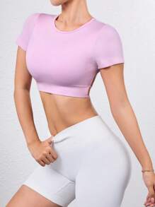 Absorbs Sweat Softness Contrast Mesh Knot Side Sports Teeworkout Tank Top