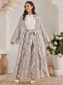 Al Najma 2pcs Women Casual Minimalist Long Sleeve Top And Pants Set, Everyday Wear - Multicolor - View 3