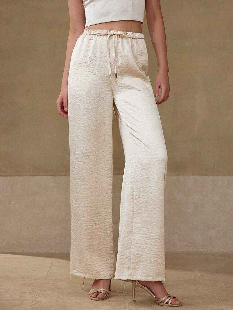 DRAWSTRING WAIST POCKET PANTS