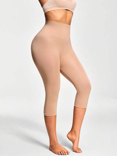 SHAPORA Pantalones moldeadores sin costuras de unicolor y talle alto minimalistas para mujer