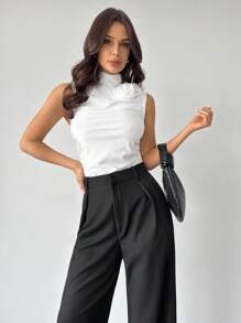 Firerie Body elegante, romántico y de moda para uso diario, con diseño sexy de tirantes, ajustado y con decoración floral 3D fruncida, adecuado para fiestas, fiestas navideñas, vacaciones, regreso a clases, citas románticas y bodas