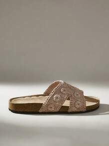 Solecia Sandalias planas de unicolor para mujeres, para uso casual diario