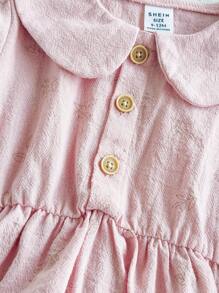 Vintaside Kids 女婴休闲简约花卉印花连衣裙 - 淺粉色 - 查看 4
