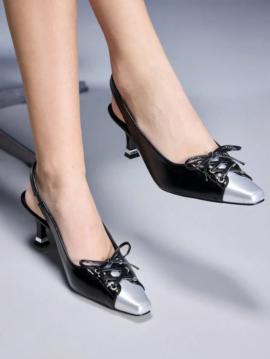 CUCCOO GRLICON 女士 Y2K 朋克风格高跟鞋，适合摩托车、酷女孩、万圣节、圣诞节、派对装扮 - 黑色 - 查看 1