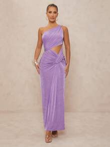 Lumalex 1 pieza Vestido ajustado con detalle de pliegues y decoración metálica para mujer