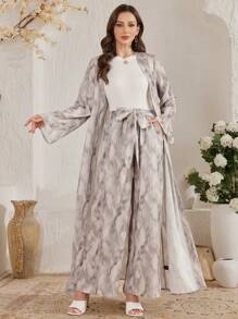 Al Najma 2pcs Women Casual Minimalist Long Sleeve Top And Pants Set, Everyday Wear - Multicolor - View 5