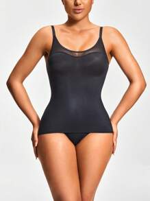 SHAPORA Top de ropa interior moldeadora con control de cintura y abdomen - Negro - Ver 3