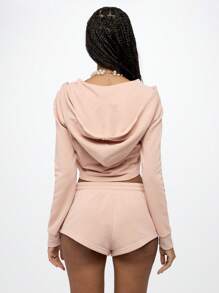 SUMWON WOMEN Bộ đồ thể thao bó sát có khóa kéo mặc ở nhà tập luyện thể dục chạy bộ tập luyện - Hồng - Xem 2