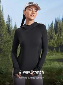 In My Nature In My Nature Camiseta de deporte, yoga, running y exterior de unicolor con capucha y ajuste ceñido