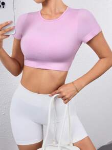 Absorbs Sweat Softness Contrast Mesh Knot Side Sports Teeworkout Tank Top