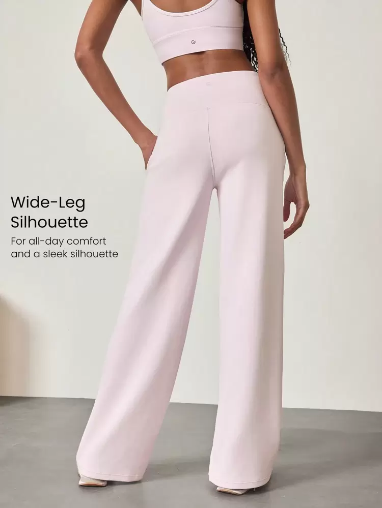 Pantalones anchos cómodos y suaves de modal, a prueba de agacharse, con bolsillos laterales, para uso diario casual