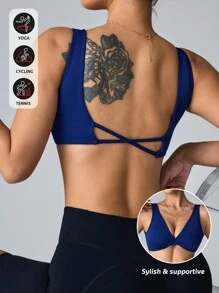 Easithlete Reggiseno sportivo sexy con schiena attorcigliata per donne