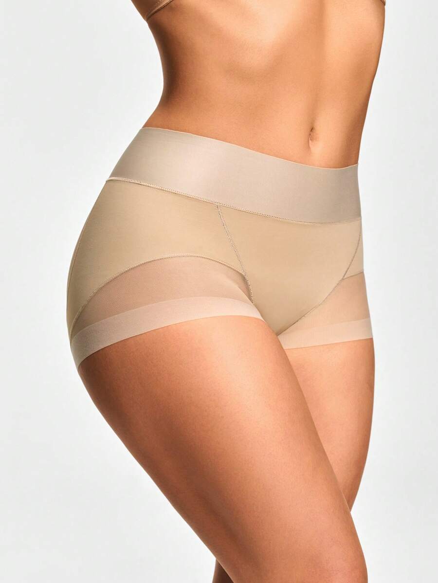 SHAPORA Seamless Women Mesh Patchwork Shapewear Bottom, Panty - Apricot - View 1