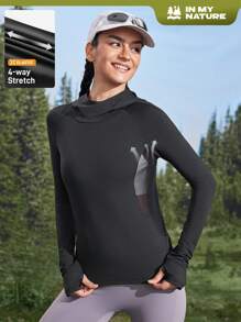 In My Nature In My Nature Camiseta de deporte, yoga, running y exterior de unicolor con capucha y ajuste ceñido
