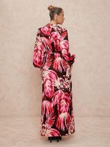 Lumalex 女士高端连体裹身裙，适合春节、婚礼、开斋节，时尚 - 黑色 - 查看 2