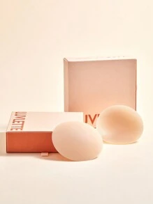 LUVLETTE Reusable Not Sticky Self-Adhesive No-Show Silicone Nipple Covers-Non-Adhesive-Light Beige