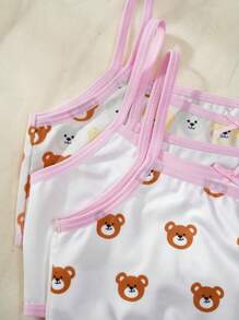 3pcs/Set Tween Girls Minimalist Fashion Casual Daily Camisole Underwear Set - Multicolor - View 5
