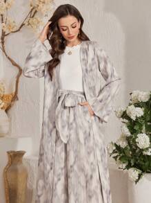 Al Najma 2pcs Women Casual Minimalist Long Sleeve Top And Pants Set, Everyday Wear - Multicolor - View 4