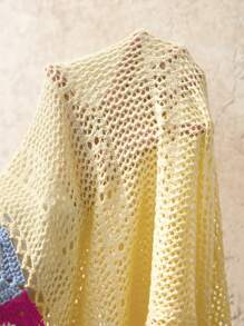 Skyraze 女士黄色镂空针织长裙，度假针织裙，沙滩裙 - 黃色 - 查看 6