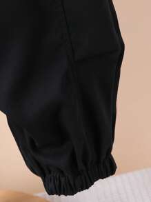 SHEIN Young Boy Plain Minimalist Fashionable Casual Pants, Everyday Wear