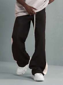 SUMWON Pantalones anchos de pierna de dos tonos, pantalones deportivos de lujo premium, pantalones deportivos de estilo atlético, ropa deportiva urbana moderna y cómoda, pantalones de alto rendimiento