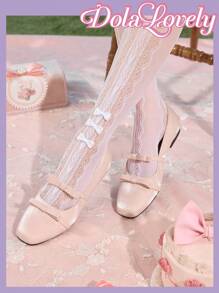 Dola Lovely Women Plus Size Elegant And Sweet Blue Satin Criss-Cross Metal Buckle Ballet Flats, New Arrival Spring