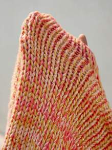 Skyraze Women Orange Mixed Yarn Short Knit Cardigan,Hand-Crocheted - Orange - View 6