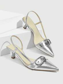 CUCCOO GRLICON Women's Y2K Punk Style High Heel Pumps, Suitable For Motorcycle, Cool Girl, Halloween, Christmas, Party Outfits - Silver - View 3