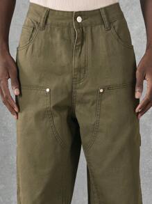 SUMWON Pantalones de trabajo de carpintero con ojal para herramientas, pierna recta, resistentes, para trabajo pesado, para otoño e invierno, para exteriores