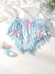 Sweet Romantic Cake Pattern Ladies' Underwear Triangle Briefs - Baby Blue - View 6