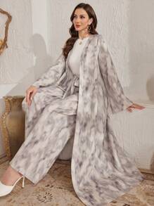 Al Najma 2pcs Women Casual Minimalist Long Sleeve Top And Pants Set, Everyday Wear - Multicolor - View 1