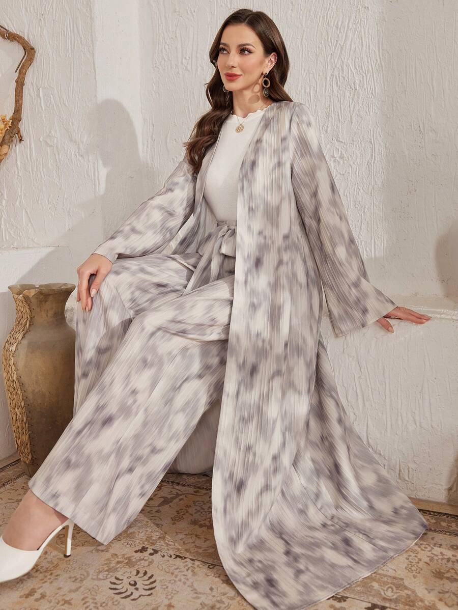 Al Najma 2pcs Women Casual Minimalist Long Sleeve Top And Pants Set, Everyday Wear - Multicolor - View 1