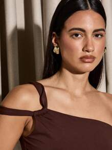 AiiRZ Asymmetric One Shoulder Top Evening Party Club Date Night Elegant Form-Fitting Top Evening Wear Fashion Summer Autumn