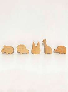 SHEIN 1pc Cute Animal Shaped Wall Hook Home Decor - Brown - View 11