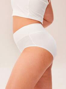 LUVLETTE Plus 3-Pack Airy Cotton Basics High Waist Briefs Women Underwear Panties Set-Pastel Color-Pure Comfort - Multicolor - View 8