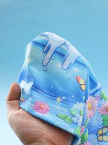 SHEIN Váy áo thun in họa tiết công chúa tuyết băng giá dễ thương cho bé gái màu xanh giản dị, thích hợp cho các buổi đi chơi - Nhiều màu - Xem 8