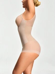 SHAPORA Women's Minimalist Solid Color Breathable Jumpsuit - Apricot - View 6