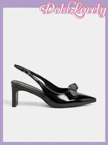 Dola Lovely Women's Pointed Toe Daily Commute High Heel Pumps - Black - View 6