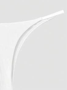 Swim Basics Solid Color Minimalist Bikini Swimwear For Holiday Beach, For Summer Vacation - White - View 3