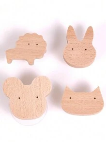 SHEIN 1pc Cute Animal Shaped Wall Hook Home Decor - Brown - View 7