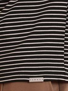 SUMWON Camiseta básica de manga corta con rayas, cuello redondo, jersey casual de verano, longitud regular, moda urbana