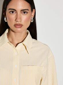 AiiRZ Oversized Seersucker Button Down Shirt Casual Loose Fit Long Sleeve Collared Blouse Classic Office Work Professional Light Weight Spring Summer