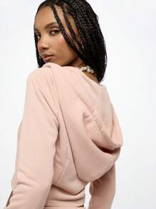 SUMWON WOMEN Bộ đồ thể thao bó sát có khóa kéo mặc ở nhà tập luyện thể dục chạy bộ tập luyện - Hồng - Xem 7