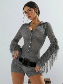 Athîral Mono de punto de uso diario casual de moda minimalista para mujer